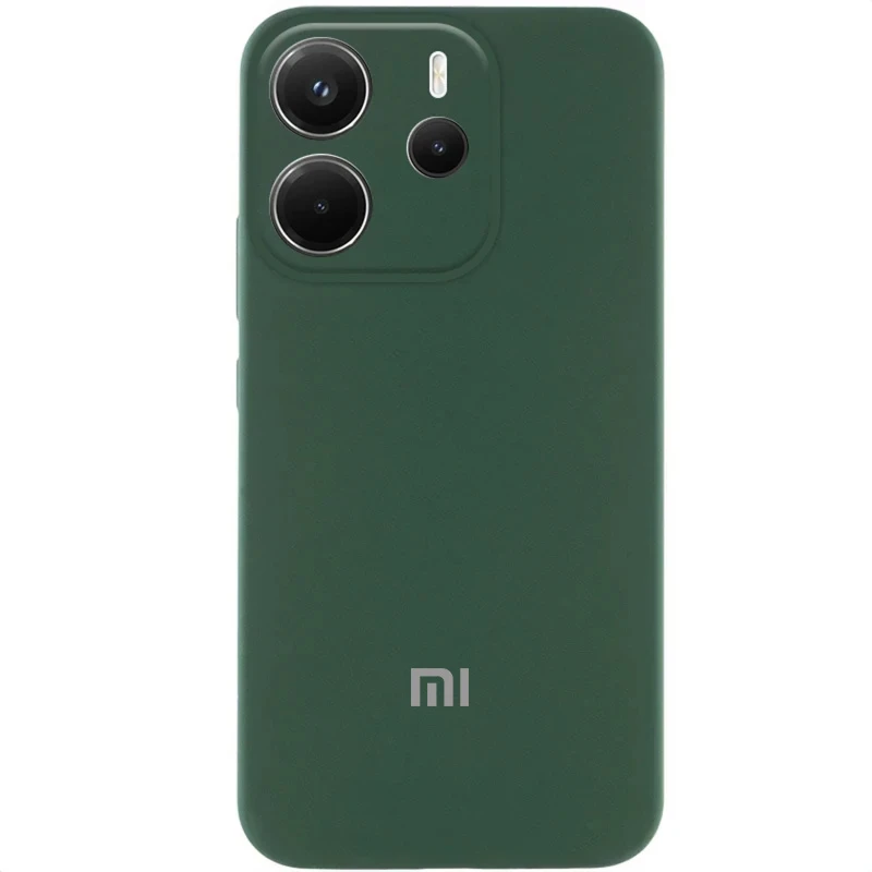 Чехол Silicone Cover Lakshmi Full Camera (AA) with logo для Xiaomi Redmi Note 14 4G (Int. version), Зеленый / Dark green, Силикон, купить оптом с доставкой
