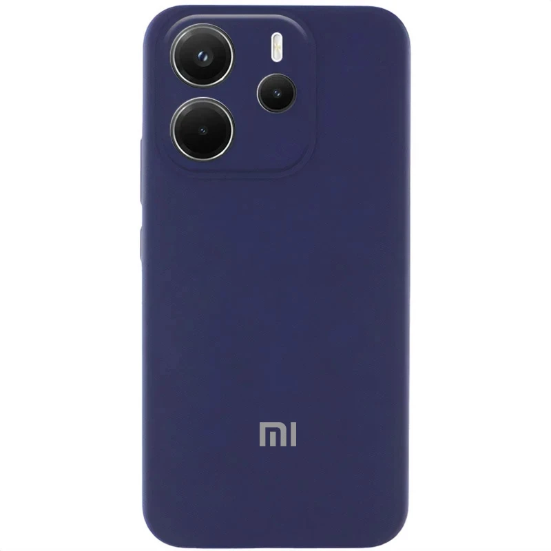 Чехол Silicone Cover Lakshmi Full Camera (AA) with logo для Xiaomi Redmi Note 14 4G (Int. version), Синий / Midnight blue, Силикон, купить оптом с доставкой