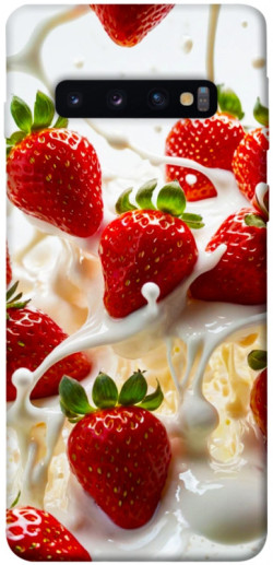 Чехол itsPrint Strawberry and cream для Samsung Galaxy S10