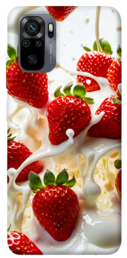 Чехол itsPrint Strawberry and cream для Xiaomi Redmi Note 10 / Note 10s