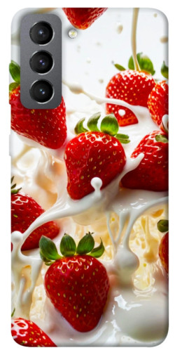 Чехол itsPrint Strawberry and cream для Samsung Galaxy S21 FE