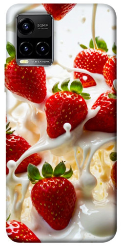 Чехол itsPrint Strawberry and cream для Vivo Y21 / Y33s