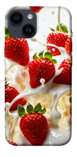Чехол itsPrint Strawberry and cream для Apple iPhone 14 (6.1")