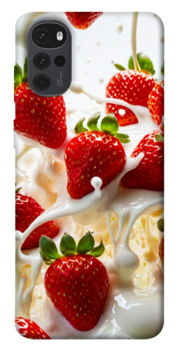 Чехол itsPrint Strawberry and cream для Motorola Moto G22