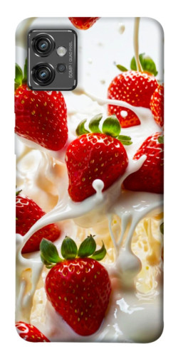 Чехол itsPrint Strawberry and cream для Motorola Moto G32