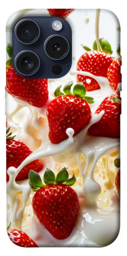 Чехол itsPrint Strawberry and cream для Apple iPhone 15 Pro (6.1")