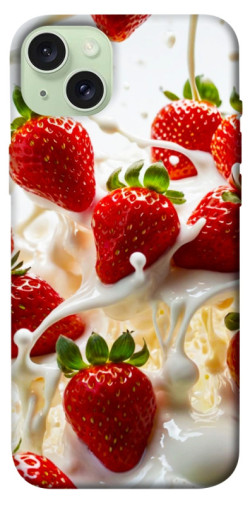 Чехол itsPrint Strawberry and cream для Apple iPhone 15 Plus (6.7")