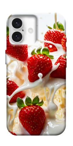 Чехол itsPrint Strawberry and cream для Apple iPhone 16 (6.1")