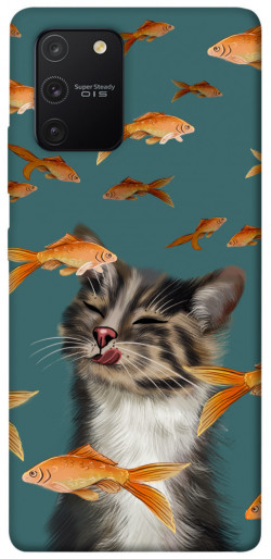 Чехол itsPrint Cat with fish для Samsung Galaxy S10 Lite