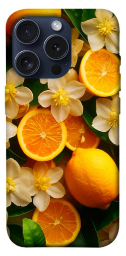 Чехол itsPrint Лимоны и цветы для Apple iPhone 15 Pro (6.1")
