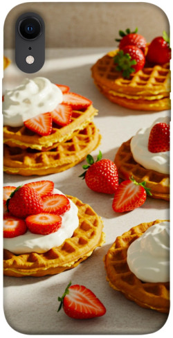 Чехол itsPrint Вафли с клубникой для Apple iPhone XR (6.1")