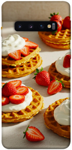 Чехол itsPrint Вафли с клубникой для Samsung Galaxy S10