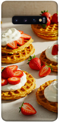 Чехол itsPrint Вафли с клубникой для Samsung Galaxy S10+