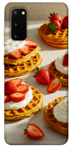 Чехол itsPrint Вафли с клубникой для Samsung Galaxy S20