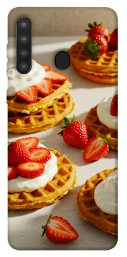 Чехол itsPrint Вафли с клубникой для Samsung Galaxy A21