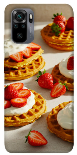 Чехол itsPrint Вафли с клубникой для Xiaomi Redmi Note 10 / Note 10s