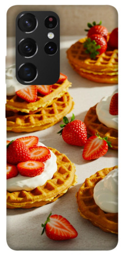 Чехол itsPrint Вафли с клубникой для Samsung Galaxy S21 Ultra