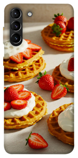 Чехол itsPrint Вафли с клубникой для Samsung Galaxy S21+