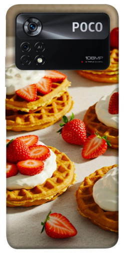 Чехол itsPrint Вафли с клубникой для Xiaomi Poco X4 Pro 5G