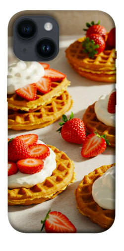 Чехол itsPrint Вафли с клубникой для Apple iPhone 14 (6.1")