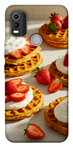 Чехол itsPrint Вафли с клубникой для Nokia C21 Plus