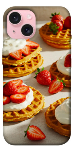 Чехол itsPrint Вафли с клубникой для Apple iPhone 15 (6.1")