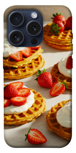 Чехол itsPrint Вафли с клубникой для Apple iPhone 15 Pro (6.1")
