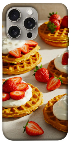 Чехол itsPrint Вафли с клубникой для Apple iPhone 15 Pro Max (6.7")