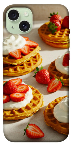 Чехол itsPrint Вафли с клубникой для Apple iPhone 15 Plus (6.7")