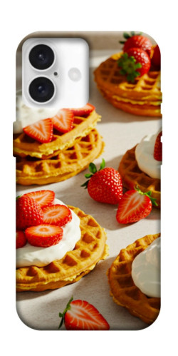 Чехол itsPrint Вафли с клубникой для Apple iPhone 16 (6.1")