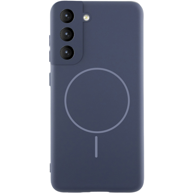 Чехол Silicone Cover Lakshmi Full Camera (AA) with Magnetic Fit для Samsung Galaxy S21 FE, Темно-синий / Midnight blue, Силикон, купить оптом с доставкой