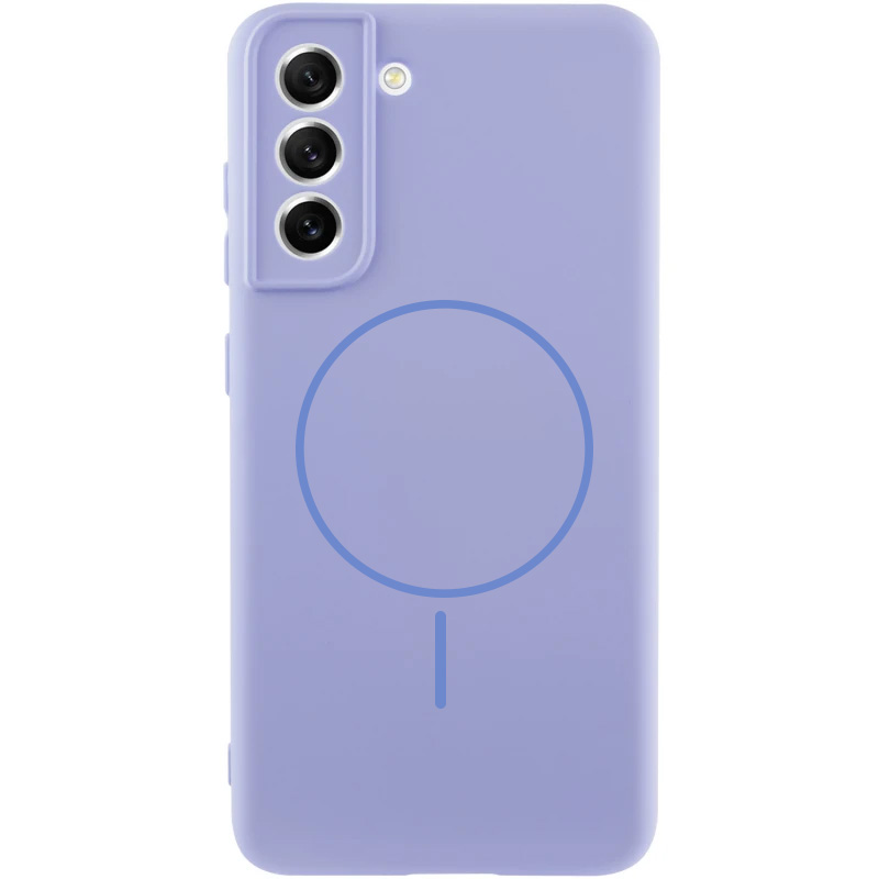 Чехол Silicone Cover Lakshmi Full Camera (AA) with Magnetic Fit для Samsung Galaxy S21 FE, Сиреневый / Dasheen, Силикон, купить оптом с доставкой