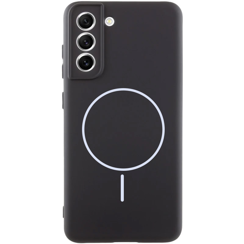 Чехол Silicone Cover Lakshmi Full Camera (AA) with Magnetic Fit для Samsung Galaxy S21 FE, Черный / Black, Силикон, купить оптом с доставкой