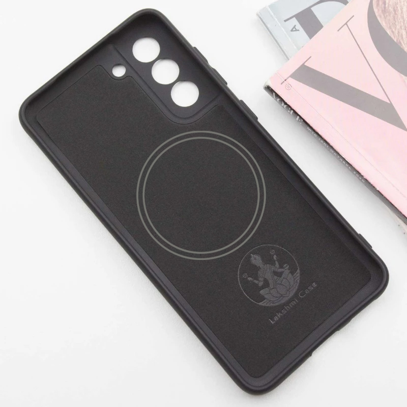 Чехол Silicone Cover Lakshmi Full Camera (AA) with Magnetic Fit для Samsung Galaxy S21 FE, Черный / Black 2, Силикон, купить оптом с доставкой