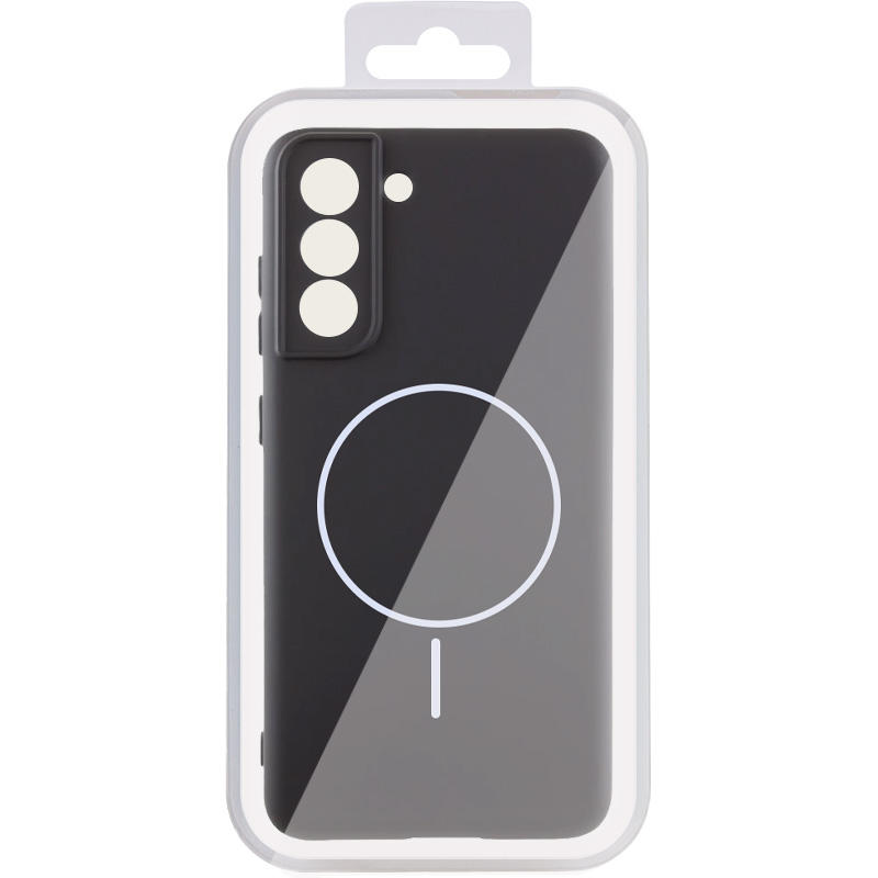 Чехол Silicone Cover Lakshmi Full Camera (AA) with Magnetic Fit для Samsung Galaxy S21 FE, Черный / Black 3, Силикон, купить оптом с доставкой