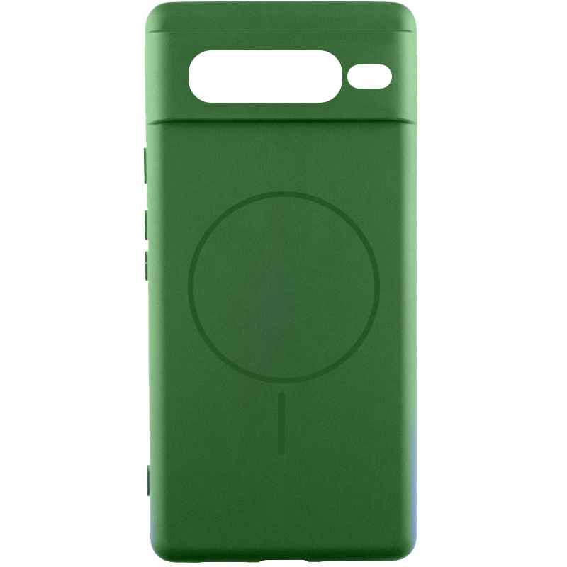 Чехол Silicone Cover Lakshmi Full Camera (AA) with Magnetic Fit для Google Pixel 7 Pro, Зеленый / Dark green, Силикон, купить оптом с доставкой