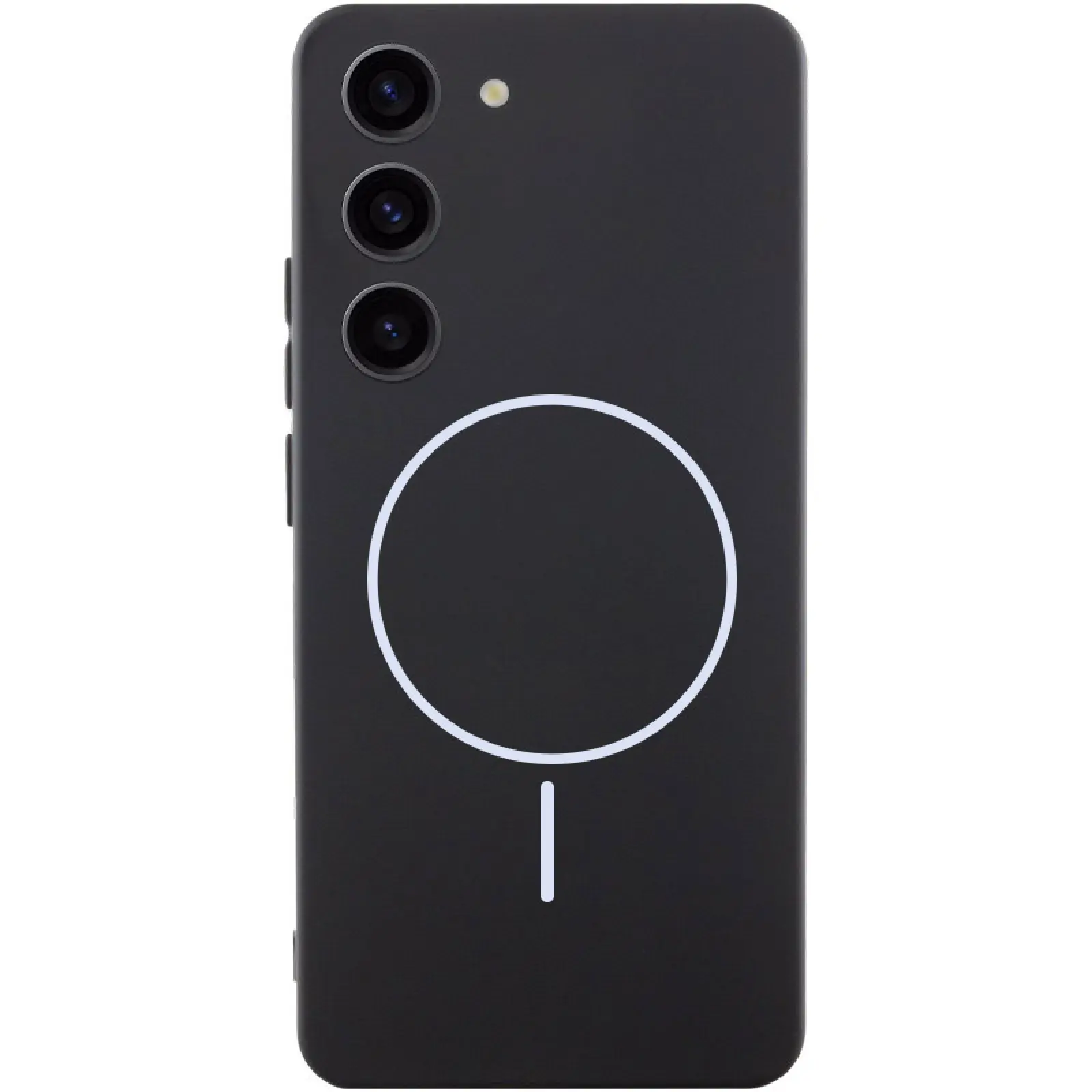 Чехол Silicone Cover Lakshmi Full Camera (AA) with MagFit для Samsung Galaxy S23, Черный / Black, Силикон, купить оптом с доставкой