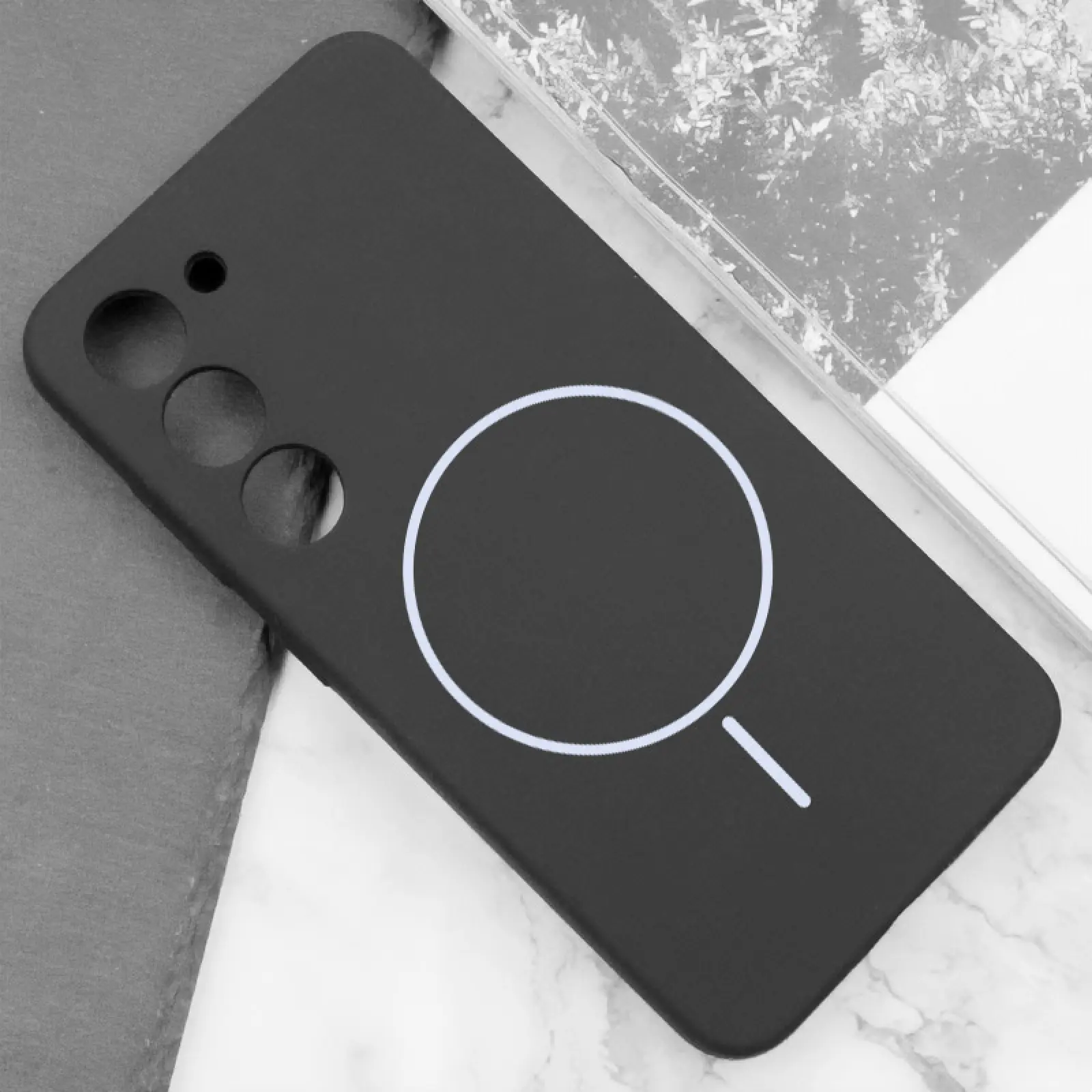 Чехол Silicone Cover Lakshmi Full Camera (AA) with MagFit для Samsung Galaxy S23, Черный / Black 2, Силикон, купить оптом с доставкой