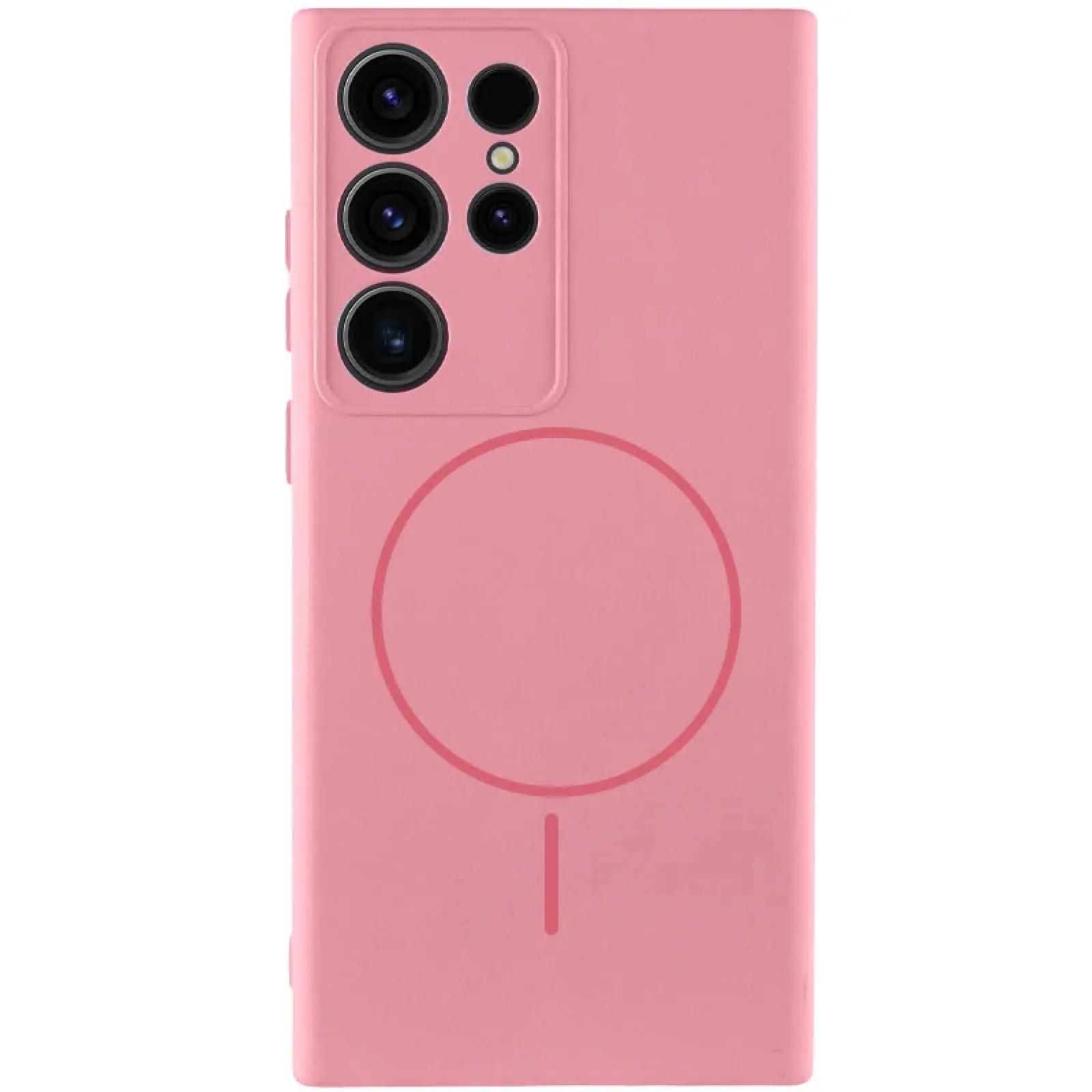 Чехол Silicone Cover Lakshmi Full Camera (AA) with MagFit для Samsung Galaxy S23 Ultra, Розовый / Light pink, Силикон, купить оптом с доставкой