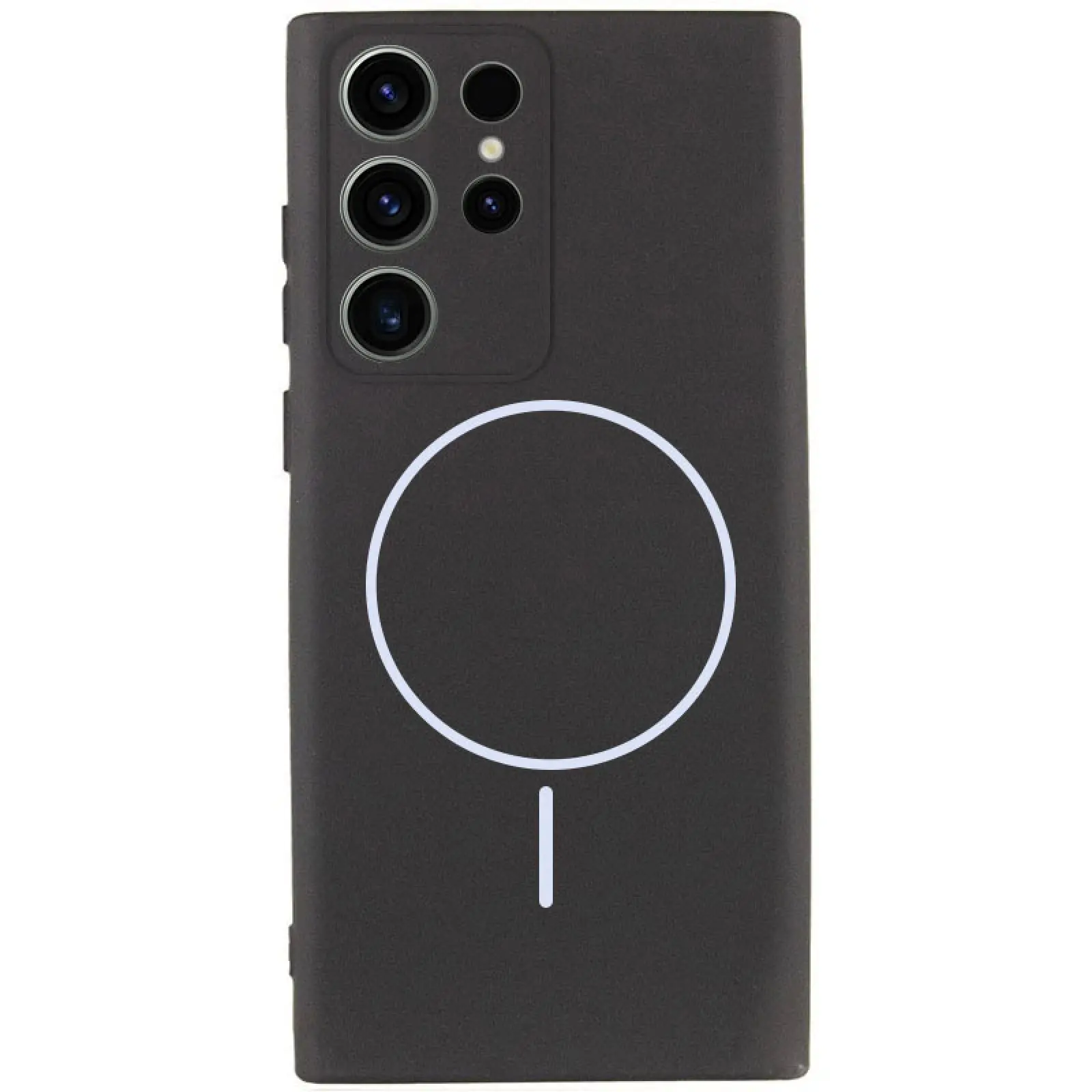 Чехол Silicone Cover Lakshmi Full Camera (AA) with MagFit для Samsung Galaxy S23 Ultra, Черный / Black, Силикон, купить оптом с доставкой