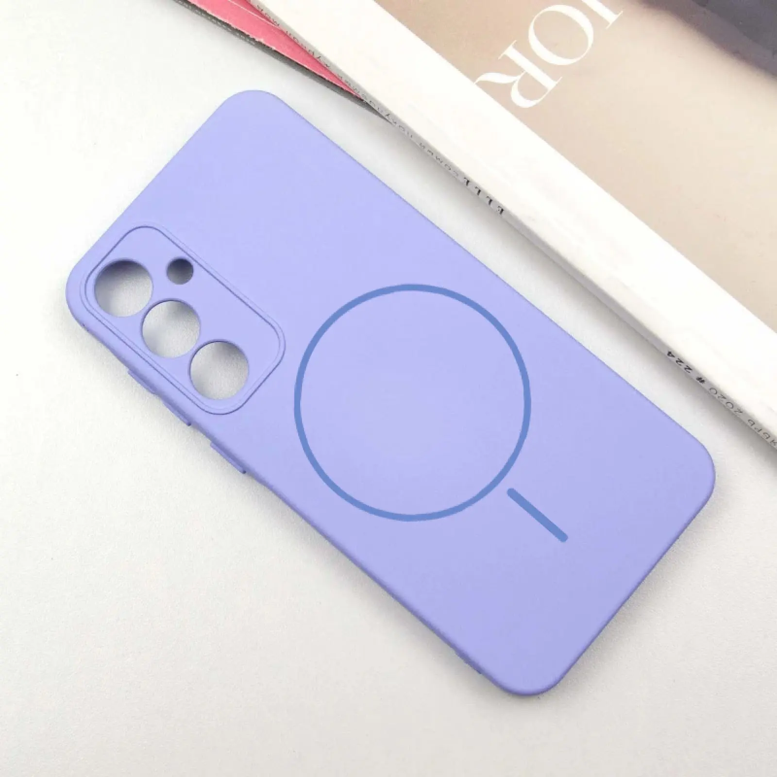 Чехол Silicone Cover Lakshmi Full Camera (AA) with MagFit для Samsung Galaxy S23 FE, Сиреневый / Dasheen 1, Силикон, купить оптом с доставкой