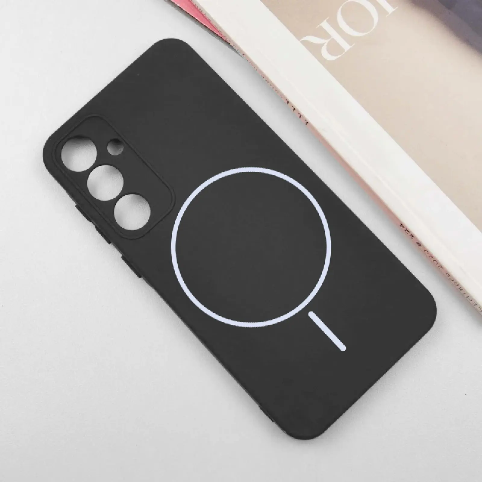 Чехол Silicone Cover Lakshmi Full Camera (AA) with MagFit для Samsung Galaxy S23 FE, Черный / Black 1, Силикон, купить оптом с доставкой