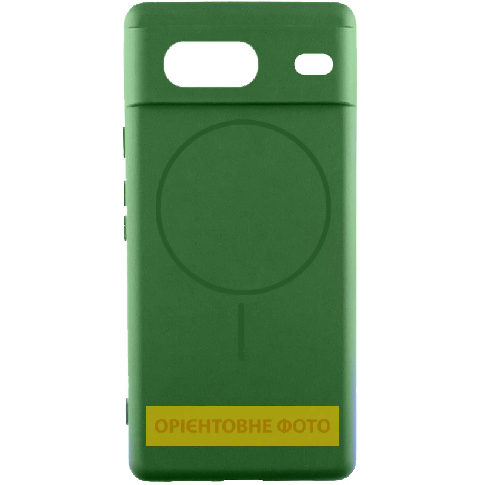 Чехол Silicone Cover Lakshmi Full Camera (AA) with MagFit для Google Pixel 8, Зеленый / Dark green, Силикон, купить оптом с доставкой
