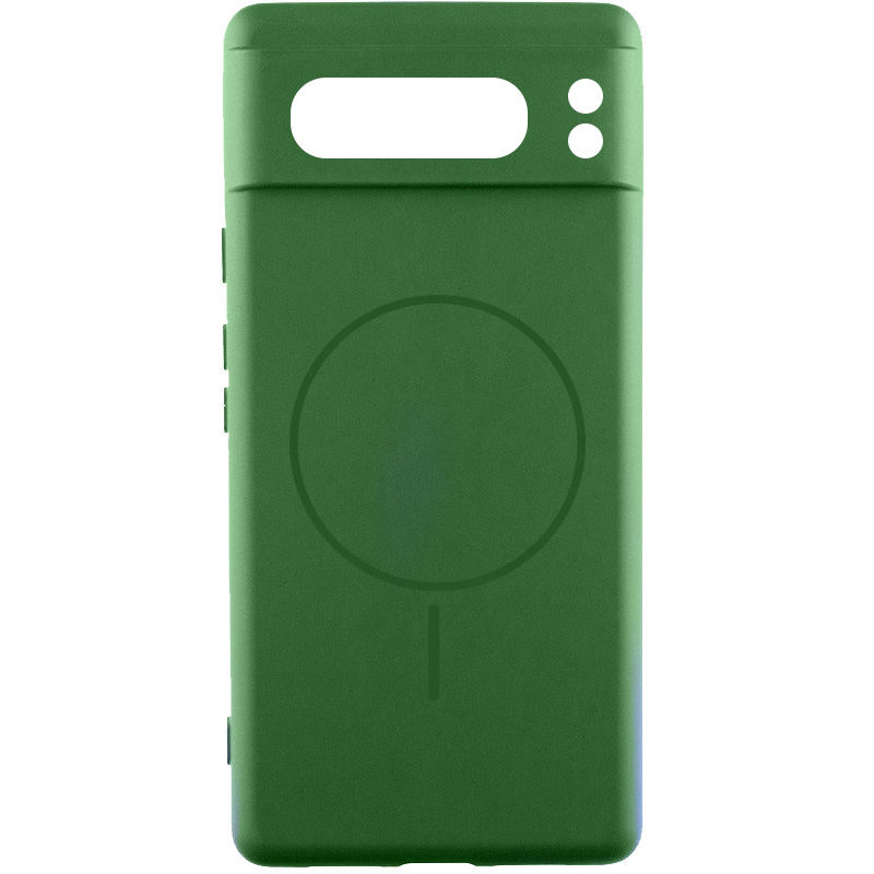 Чехол Silicone Cover Lakshmi Full Camera (AA) with Magnetic Fit для Google Pixel 8 Pro, Зеленый / Dark green, Силикон, купить оптом с доставкой