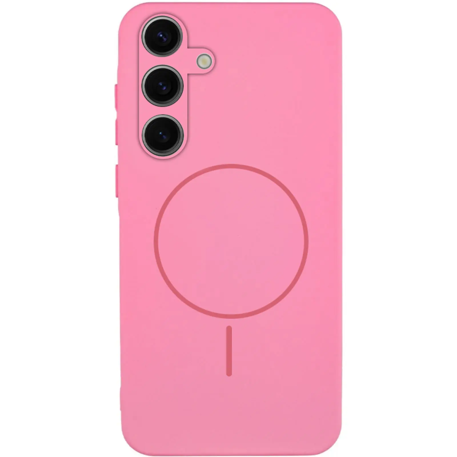 Чехол Silicone Cover Lakshmi Full Camera (AA) with MagFit для Samsung Galaxy S24, Розовый / Light pink, Силикон, купить оптом с доставкой