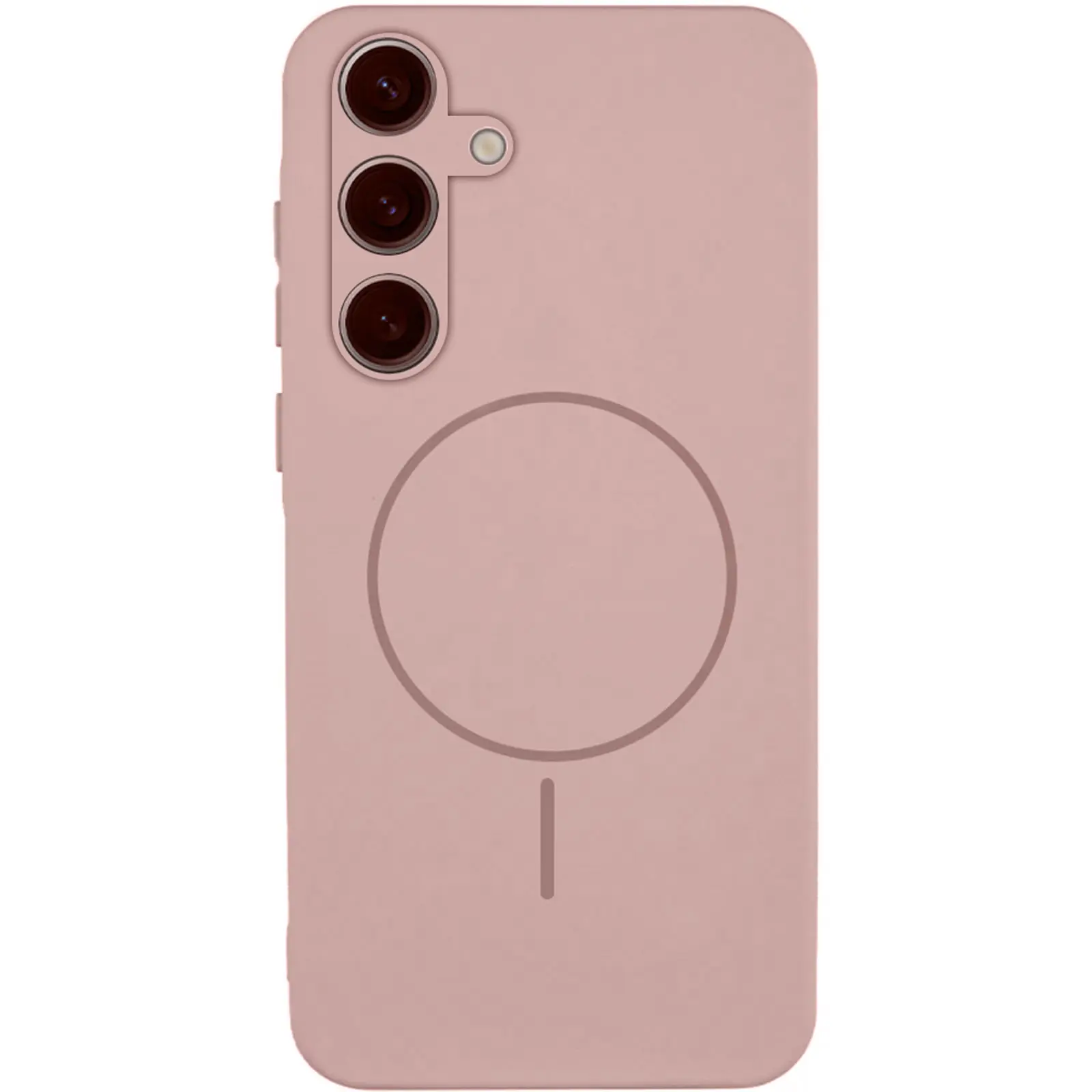 Чехол Silicone Cover Lakshmi Full Camera (AA) with MagFit для Samsung Galaxy S24, Розовый / Pink Sand, Силикон, купить оптом с доставкой