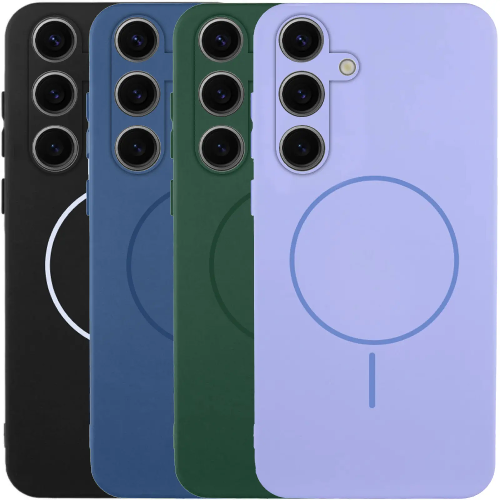 Чехол Silicone Cover Lakshmi Full Camera (AA) with MagFit для Samsung Galaxy S24+, Силикон, купить оптом с доставкой