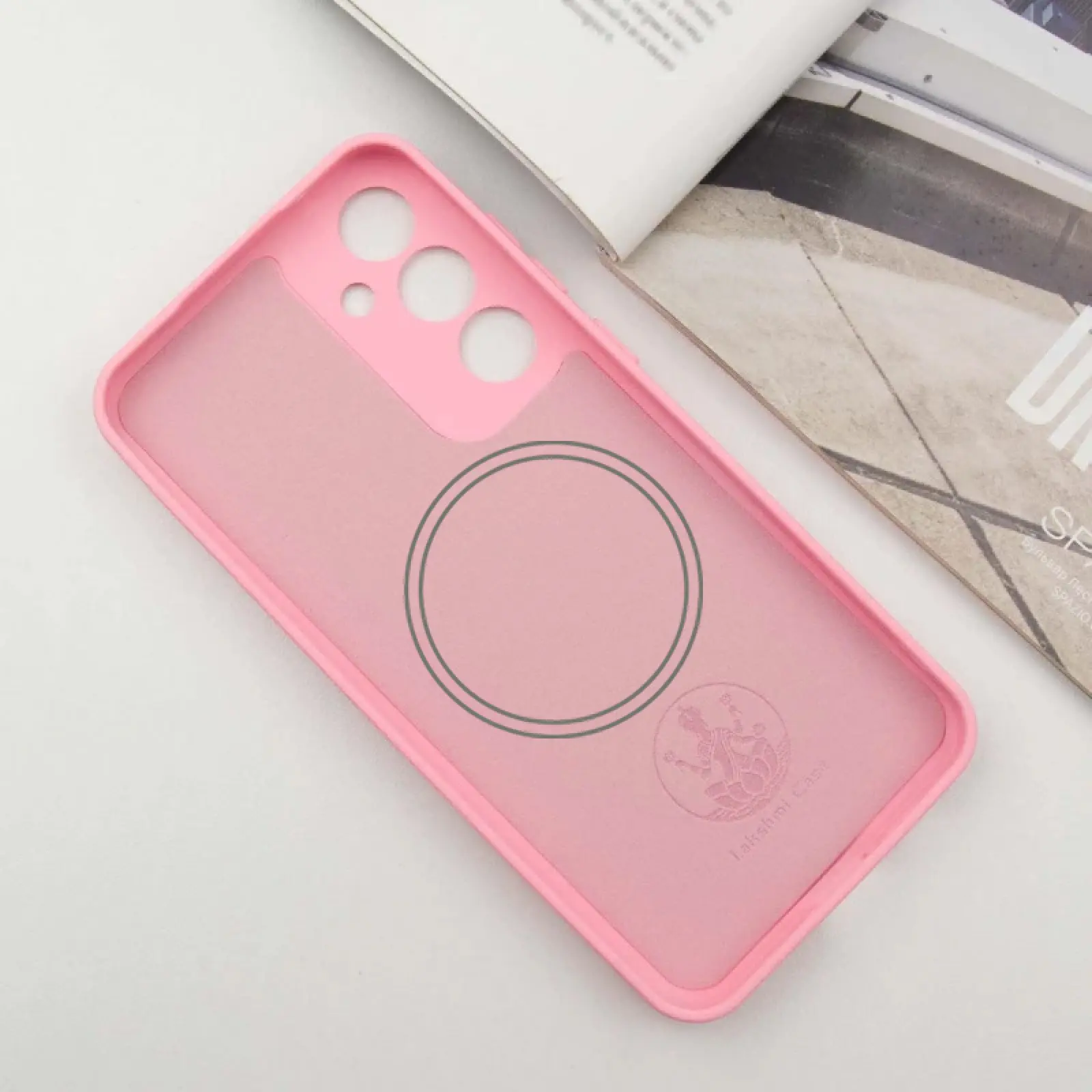 Чехол Silicone Cover Lakshmi Full Camera (AA) with MagFit для Samsung Galaxy S24+, Розовый / Light pink 2, Силикон, купить оптом с доставкой