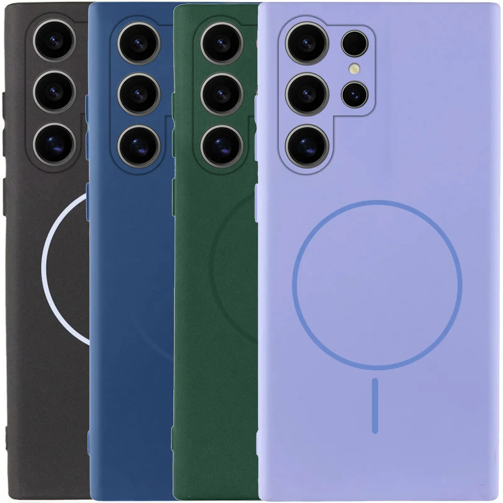 Чехол Silicone Cover Lakshmi Full Camera (AA) with MagFit для Samsung Galaxy S24 Ultra, Силикон, купить оптом с доставкой