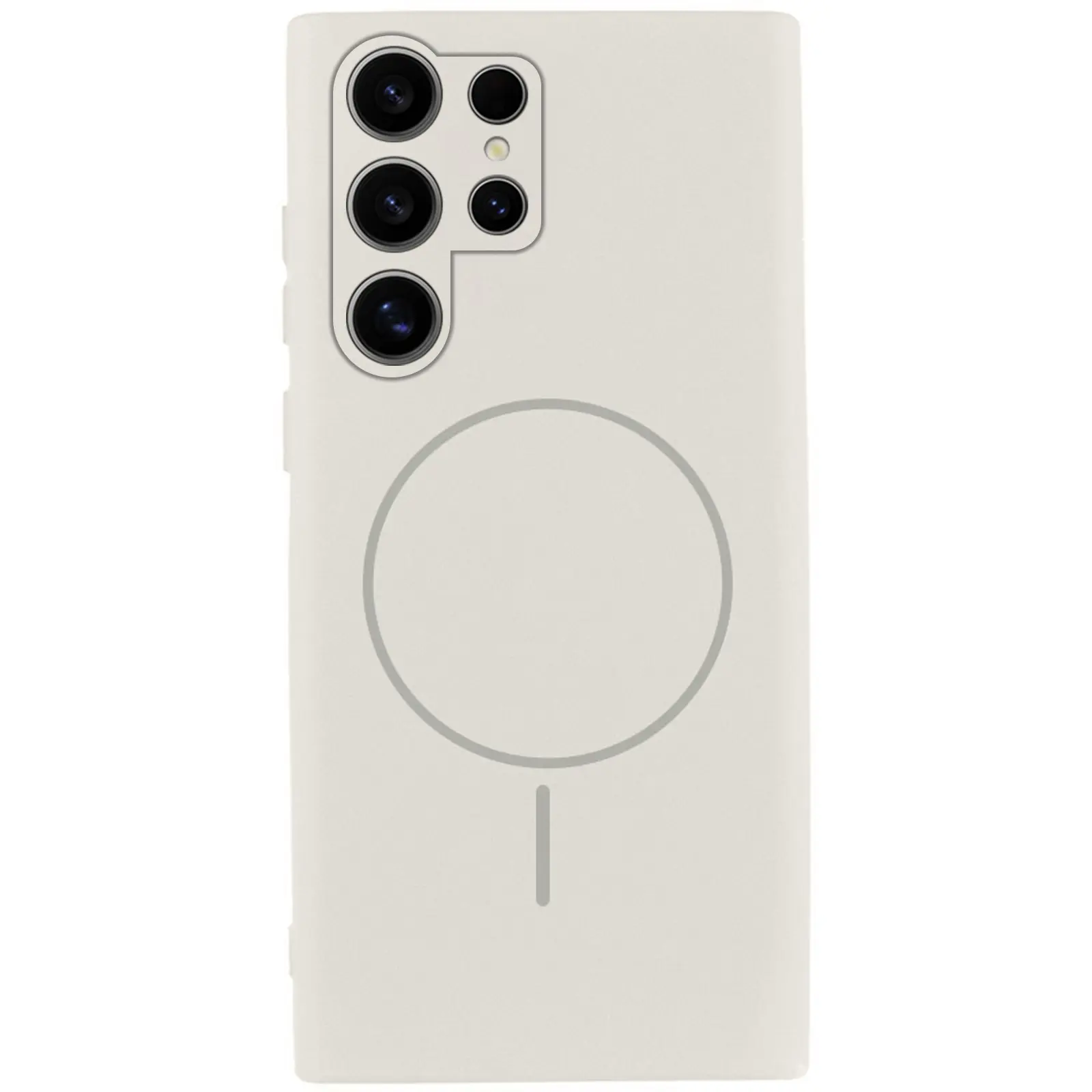 Чехол Silicone Cover Lakshmi Full Camera (AA) with MagFit для Samsung Galaxy S24 Ultra, Белый / White, Силикон, купить оптом с доставкой